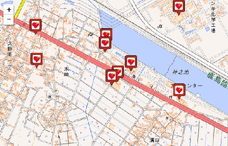 イメージ図：日本救急医療財団ホームページ内、全国AEDマップ