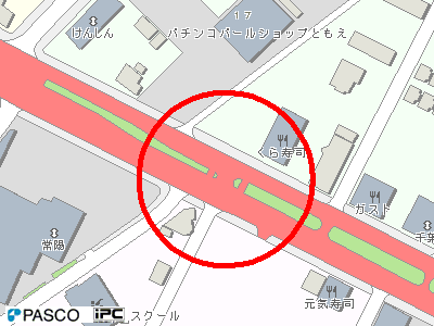 地図：国道124号大野原四丁目交差点