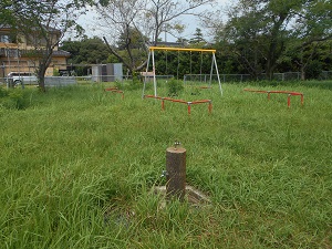 写真：水飲み場とブランコ