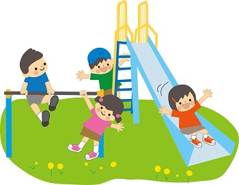 イラスト：公園で遊ぶ子ども
