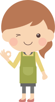 イラスト：エプロンを着けている女性