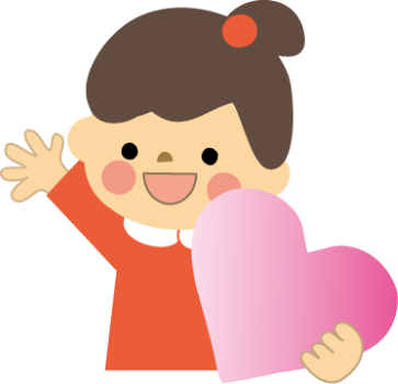イラスト：ハートを持つ女の子