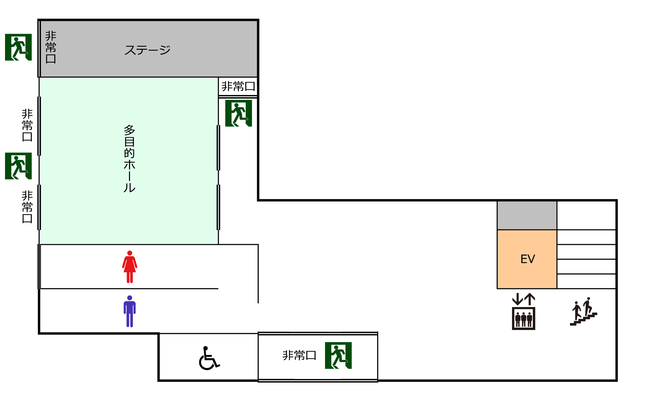 フロア図：はさき福祉センター2階のレイアウト