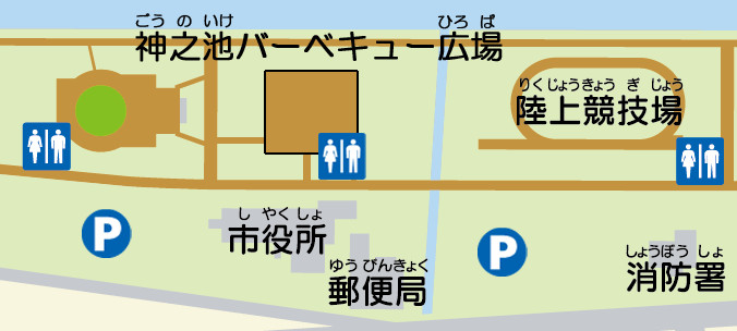 地図：バーベキュー広場の案内