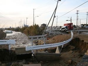 写真：水道送水管の被害