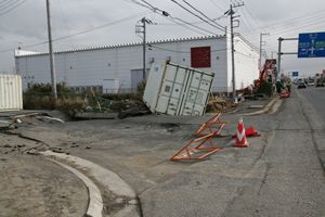 写真：流されてきたコンテナ