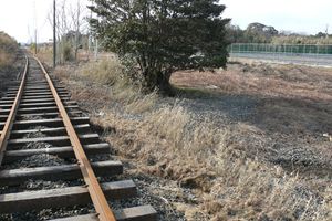 写真：歪んだ線路と枕木