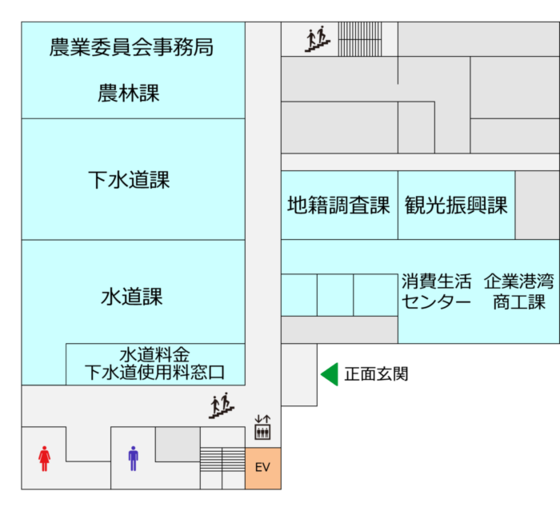 図：分庁舎1階のレイアウト