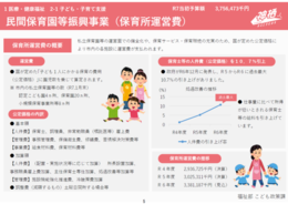 概略図イメージ：民間保育園等振興事業の解説
