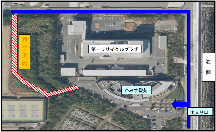 写真：通行止め箇所の案内図