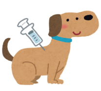 イラスト：予防接種を受ける犬