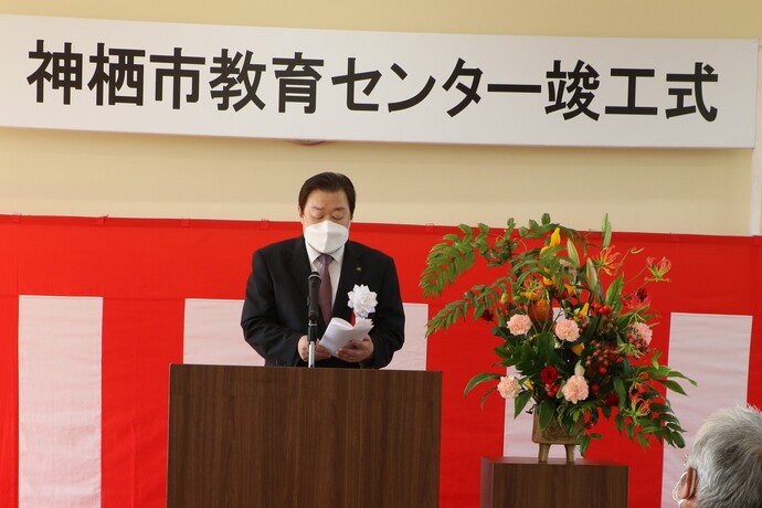 写真:9月30日撮影の石田市長のあいさつ