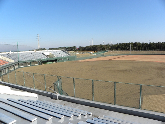 写真：野球場内観、スタンドから見たグラウンド