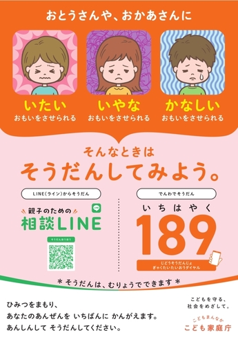 イメージ図：子どもたちが悩んでいる様子が描かれたポスター