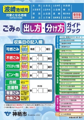 イメージ：ごみの分別ガイドブックの表紙(波崎地域用)