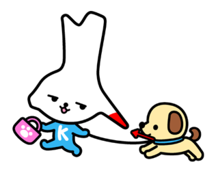 イラスト：わんちゃんとお散歩するココくん