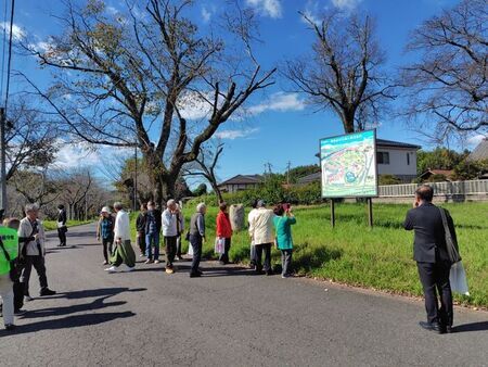 写真:公園内の桜を視察する桜守隊