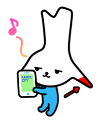 イラスト：スマホをもつカミスココくん