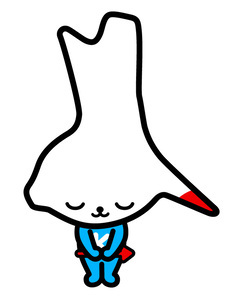 イラスト：お辞儀をするカミスココくん