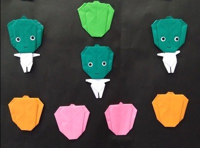写真：折り紙で作成したピーマン