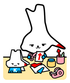 イラスト:工作するカミスココくん